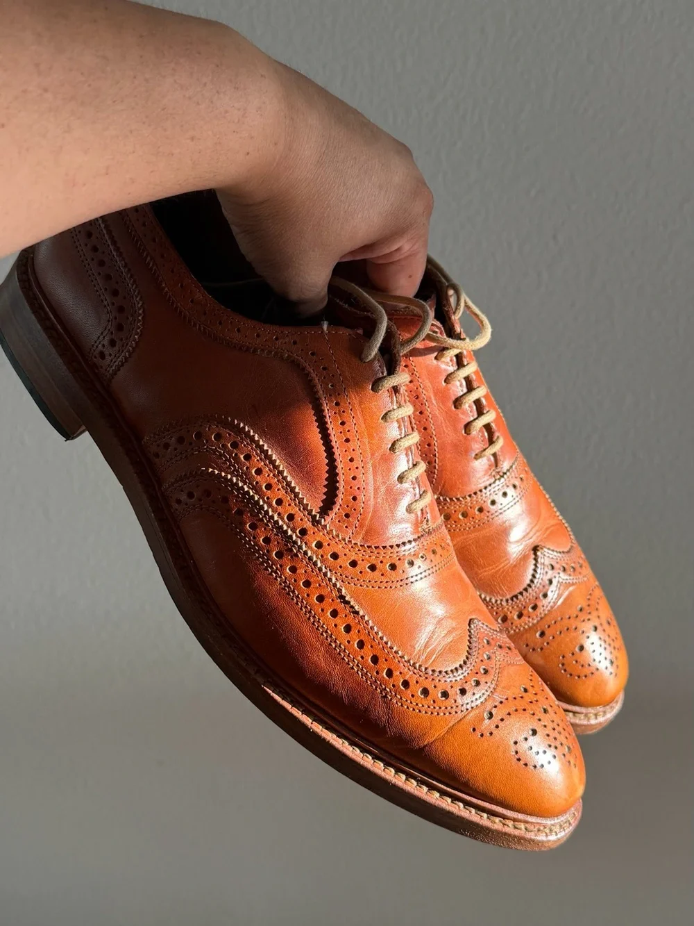 Allen Edmonds McTavish 4035 Brown Leather Wingtip Oxford Men’s 12 D Made in USA